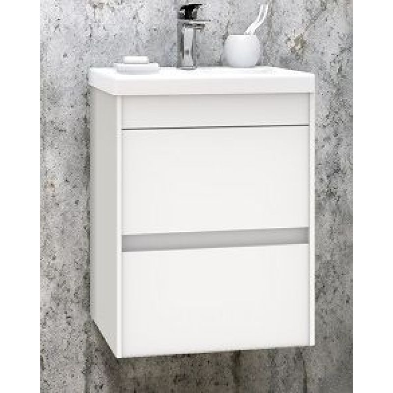 Тумба под раковину Art&Max Family 40 см подвесная, белый глянцевый, Family-400-2C-SO-BL