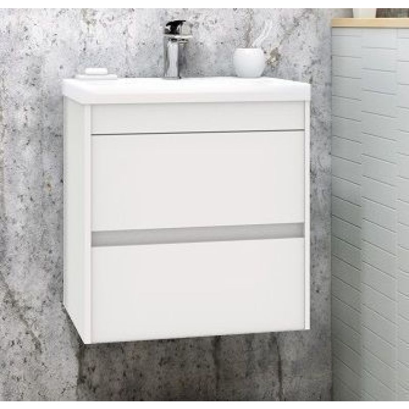 Тумба под раковину Art&Max Family 50 см подвесная, белый глянцевый, Family-500-2C-SO-BL