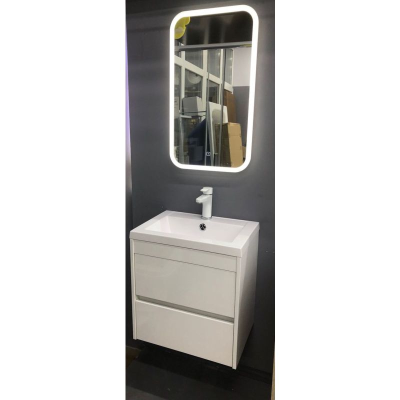 Тумба под раковину Art&Max Family 50 см подвесная, белый глянцевый, Family-500-2C-SO-BL