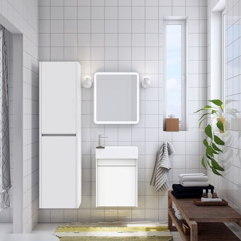 Тумба под раковину Art&Max Family 40 см подвесная, белый глянцевый, Family-400-1D-SO-BL