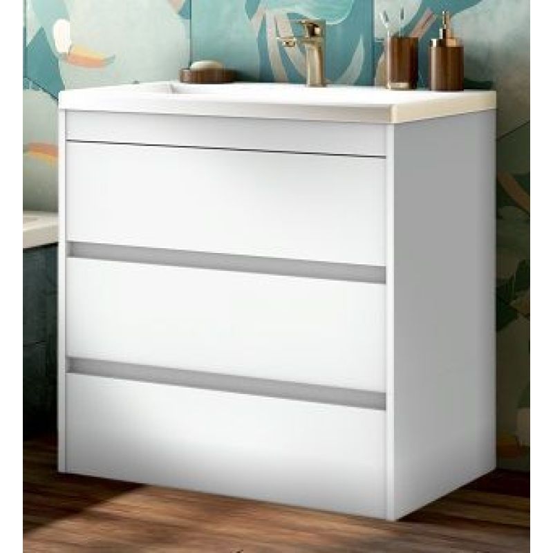 Тумба под раковину Art&Max Family FAMILY-750-3C-PIA-BL, 75 см, напольная, цвет белый глянец