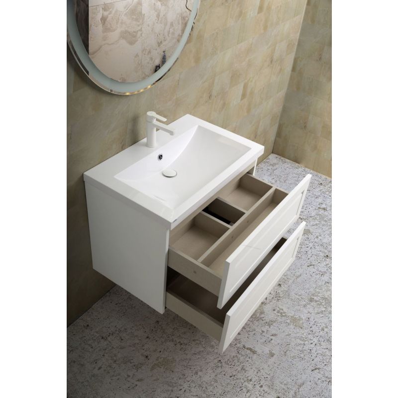 Тумба под раковину Art&Max AM-Platino-900-2C-SO-BL, 90 x 49 x 55 см подвесная, белый глянцевый