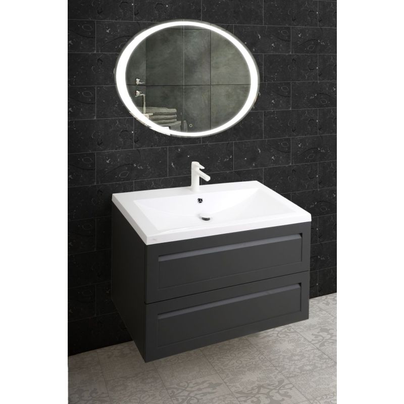 Тумба под раковину Art&Max AM-Platino-750-2C-SO-GM подвесная Серый матовый