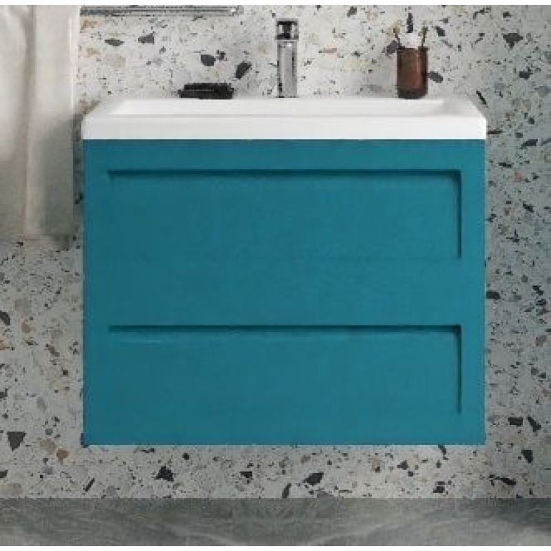 Тумба под раковину Art&Max Platino AM-Platino-580-2C-SO-TM, 60 см, подвесная, цвет бирюзовый матовый