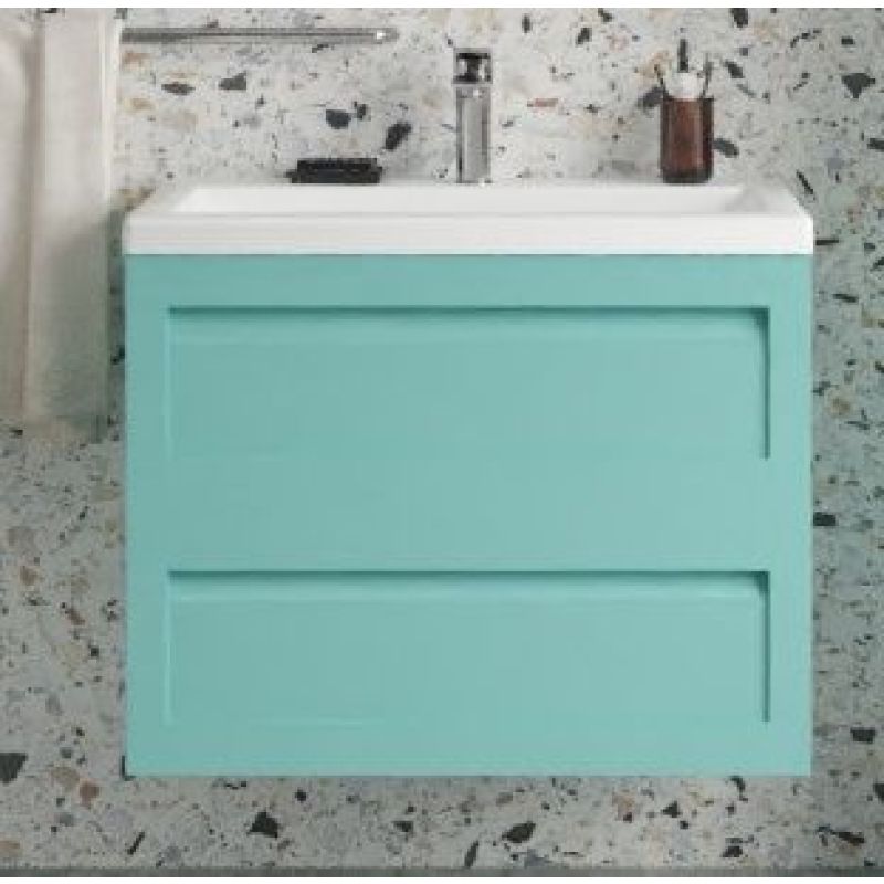 Тумба под раковину Art&Max Platino AM-Platino-580-2C-SO-MM, 60 см, подвесная, цвет светло-зеленый матовый