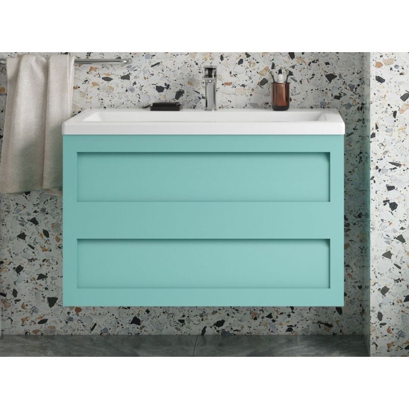 Тумба под раковину Art&Max Platino 90 см подвесная, светло-зеленый матовый, AM-Platino-900-2C-SO-MM