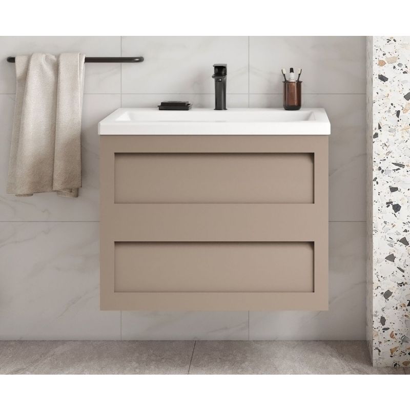 Тумба под раковину Art&Max Platino AM-Platino-580-2C-SO-CM, 60 см, подвесная, цвет капучино матовый