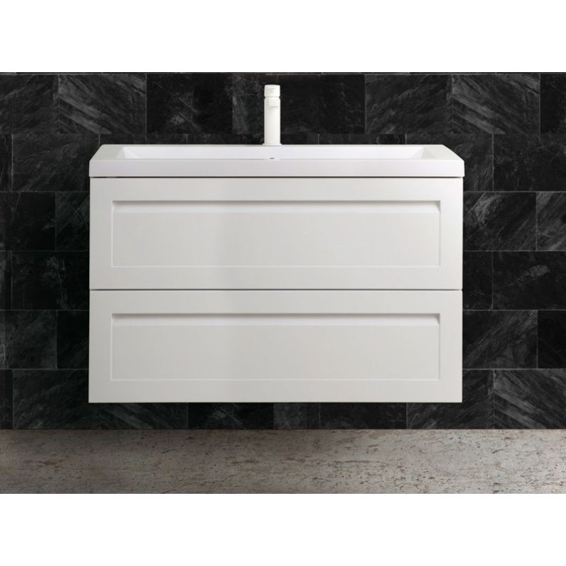 Тумба под раковину Art&Max Platino AM-Platino-900-2C-SO-BL-Cer, 90 см, подвесная, цвет белый глянцевый