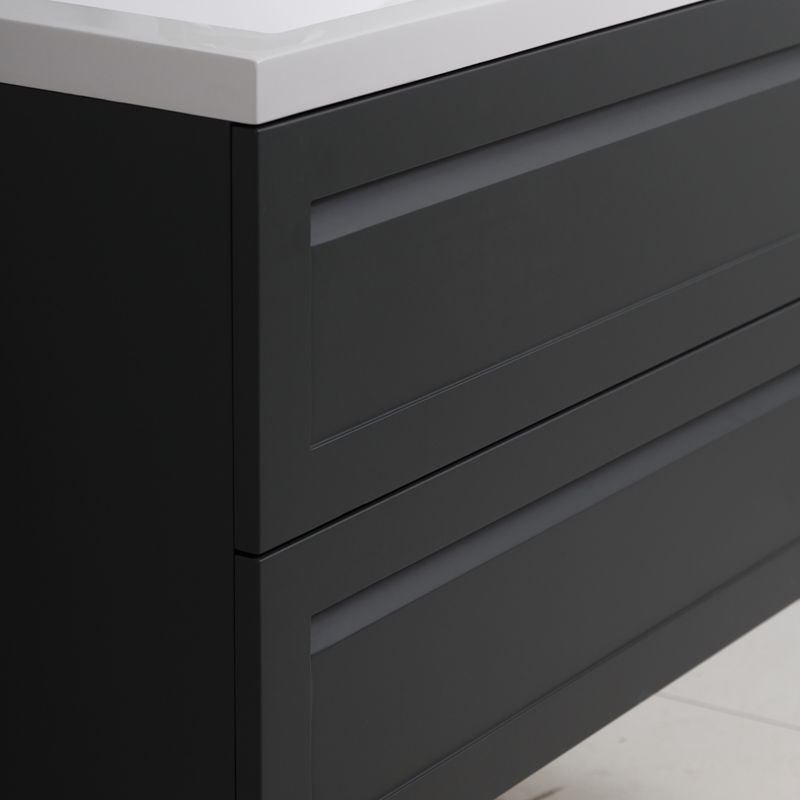 Тумба под раковину Art&Max Platino AM-Platino-1000-2C-SO-GM-Cer, 100 см, подвесная, цвет серый матовый