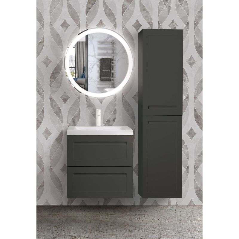 Тумба под раковину Art&Max Platino AM-Platino-600-2C-SO-GM-Cer, 60 см, подвесная, цвет серый матовый