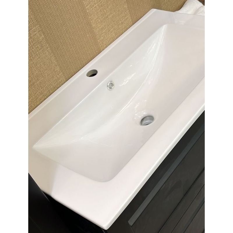 Тумба под раковину Art&Max Platino AM-Platino-800-2C-SO-NM-Cer, 80 см, подвесная, цвет черный матовый