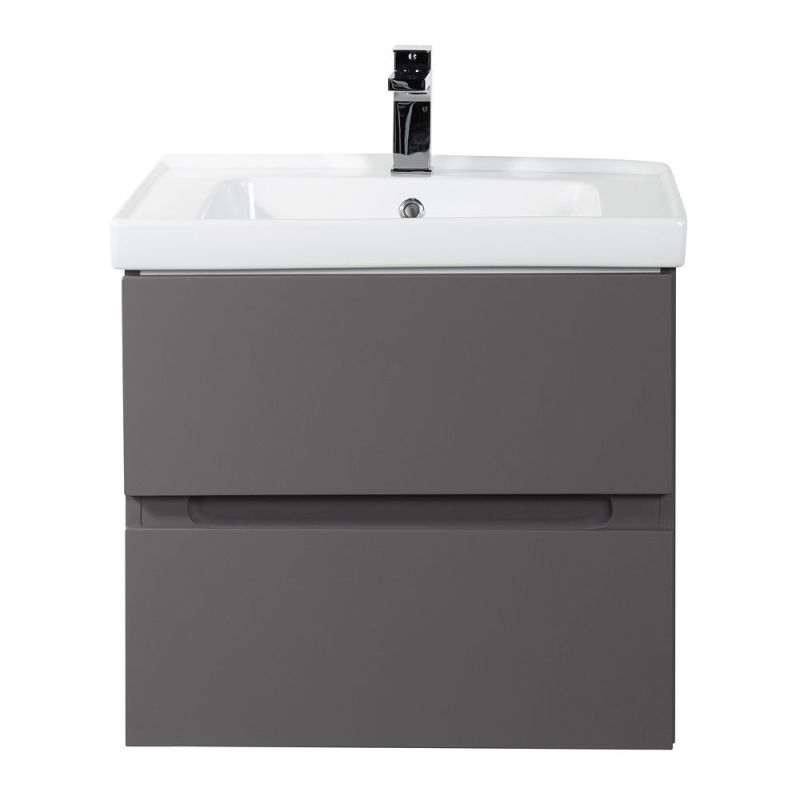 Тумба под раковину Art&Max Techno 60 см подвесная, смоки софт, AM-Techno-600-2C-SO-ZB815