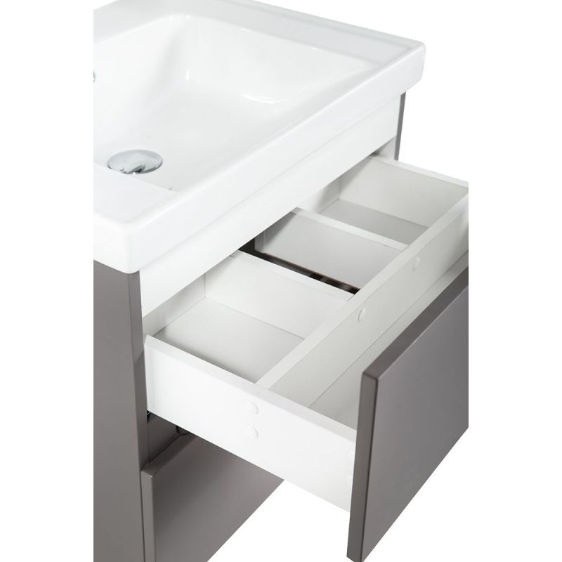 Тумба под раковину Art&Max Techno 70 см подвесная, смоки софт, AM-Techno-700-2C-SO-ZB815