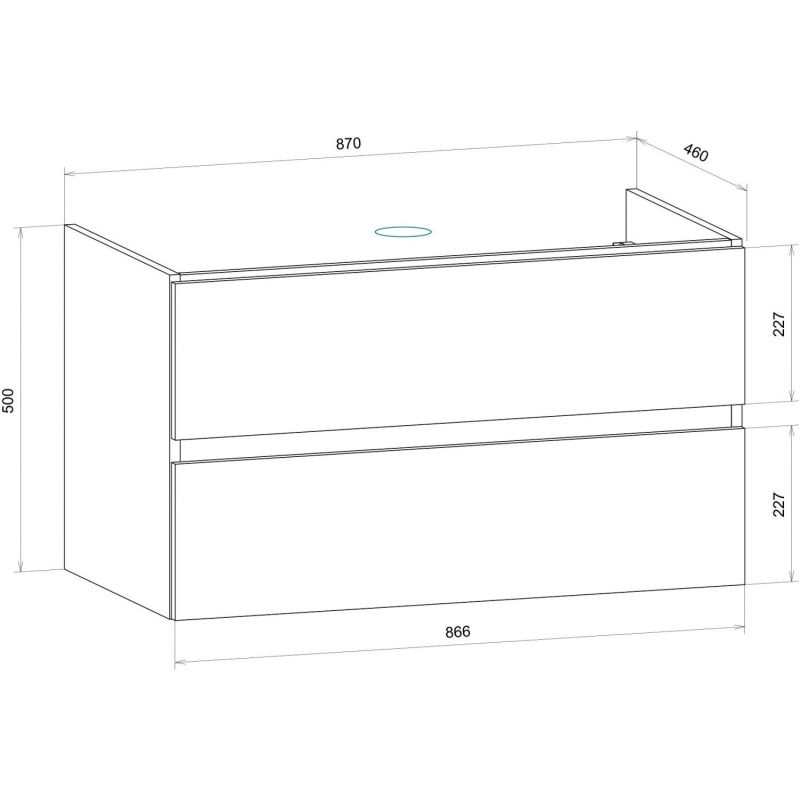 Тумба под раковину Art&Max Techno 90 см подвесная, айс какао, AM-Techno-900-2C-SO-FC305