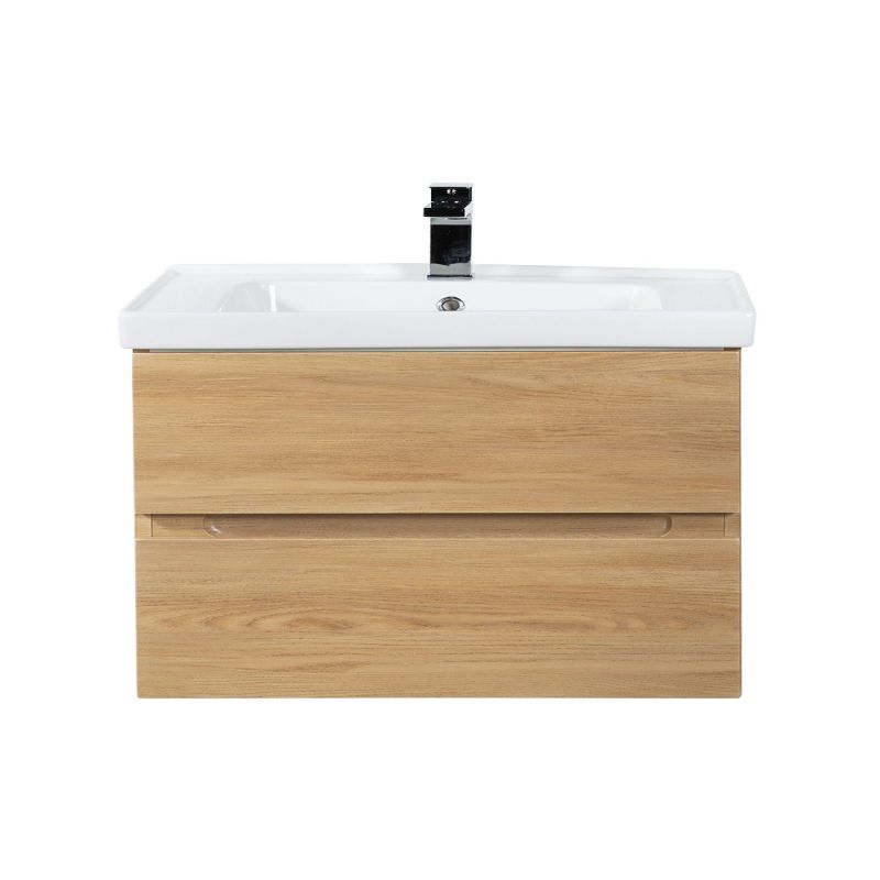 Тумба под раковину Art&Max Techno 90 см подвесная, дуб мадейра янтарь, AM-Techno-900-2C-SO-LW674