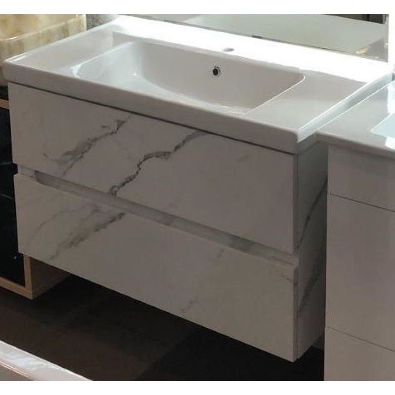 Тумба под раковину Art&Max Techno 90 см подвесная, монти мрамор, AM-Techno-900-2C-SO-MR960