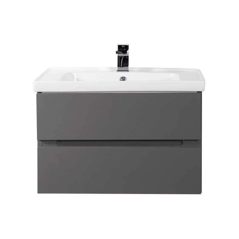 Тумба под раковину Art&Max Techno 90 см подвесная, смоки софт, AM-Techno-900-2C-SO-ZB815