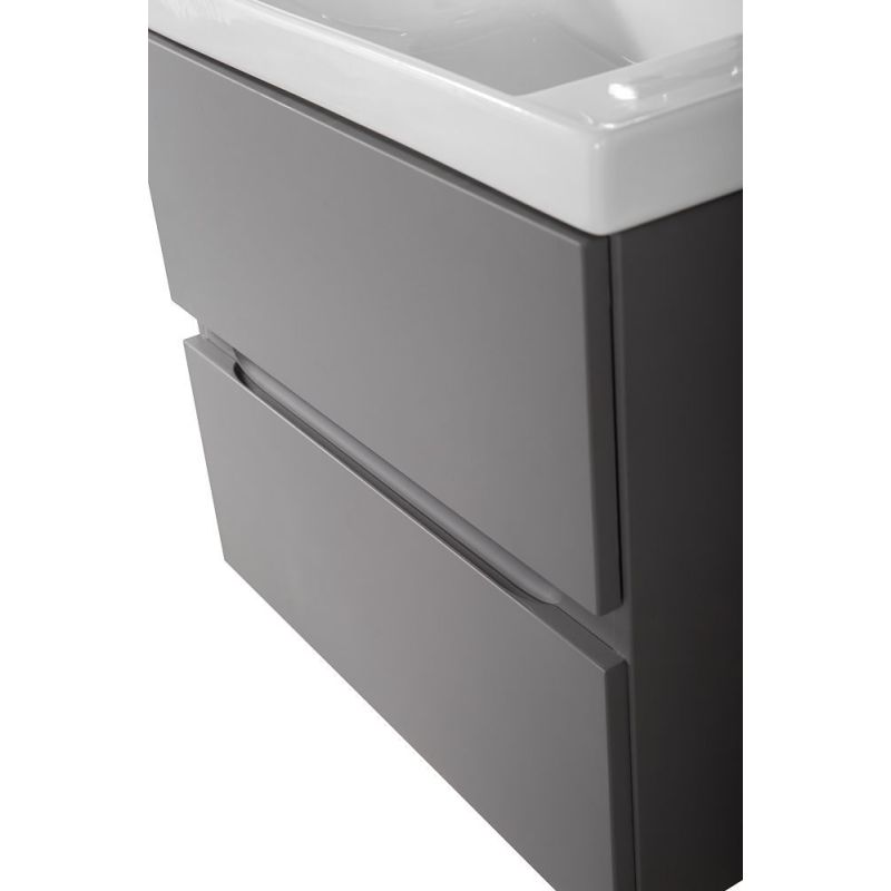 Тумба под раковину Art&Max Techno 90 см подвесная, смоки софт, AM-Techno-900-2C-SO-ZB815