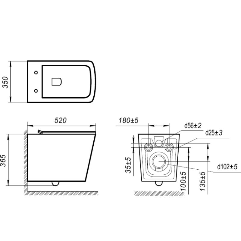 Унитаз подвесной безоботковый ART&MAX PLATINO AM9321CHR