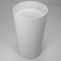 Раковина Abber Stein AS2516, 40 см, искусственный камень, напольная, цвет белый матовый