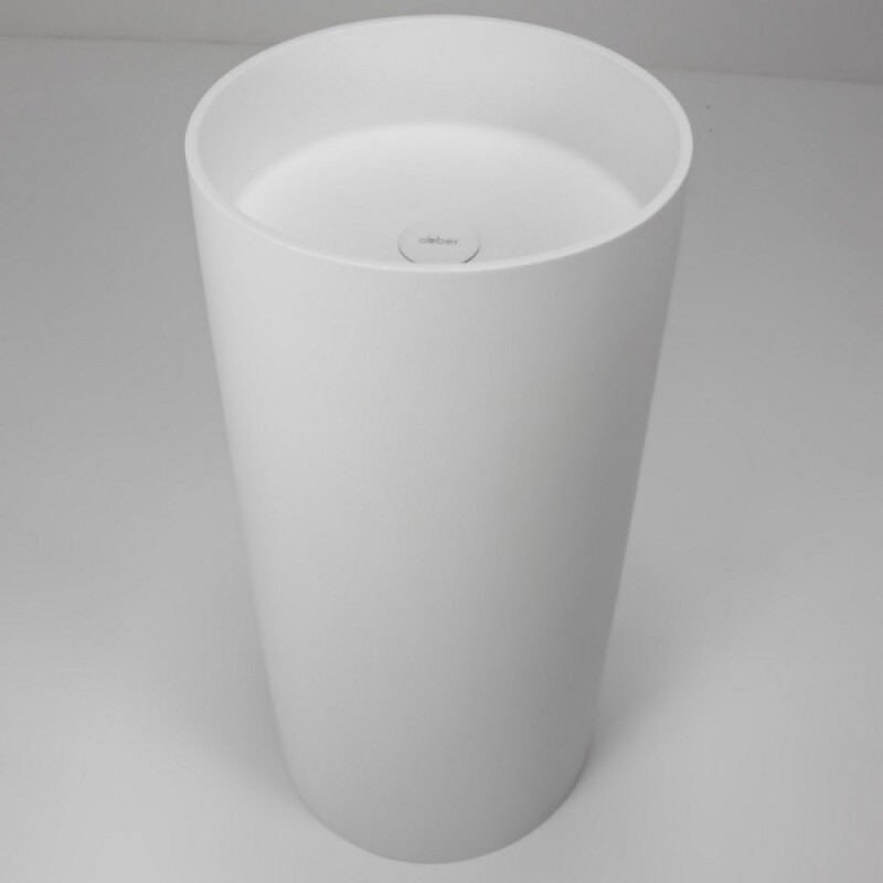 Раковина Abber Stein AS2516, 40 см, искусственный камень, напольная, цвет белый матовый