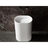 Раковина Abber Stein AS2550, 58 см, искусственный камень, цвет белый матовый