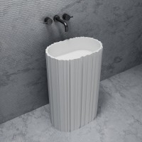 Раковина Abber Stein AS2551-H, 58 см, искусственный камень, цвет белый матовый