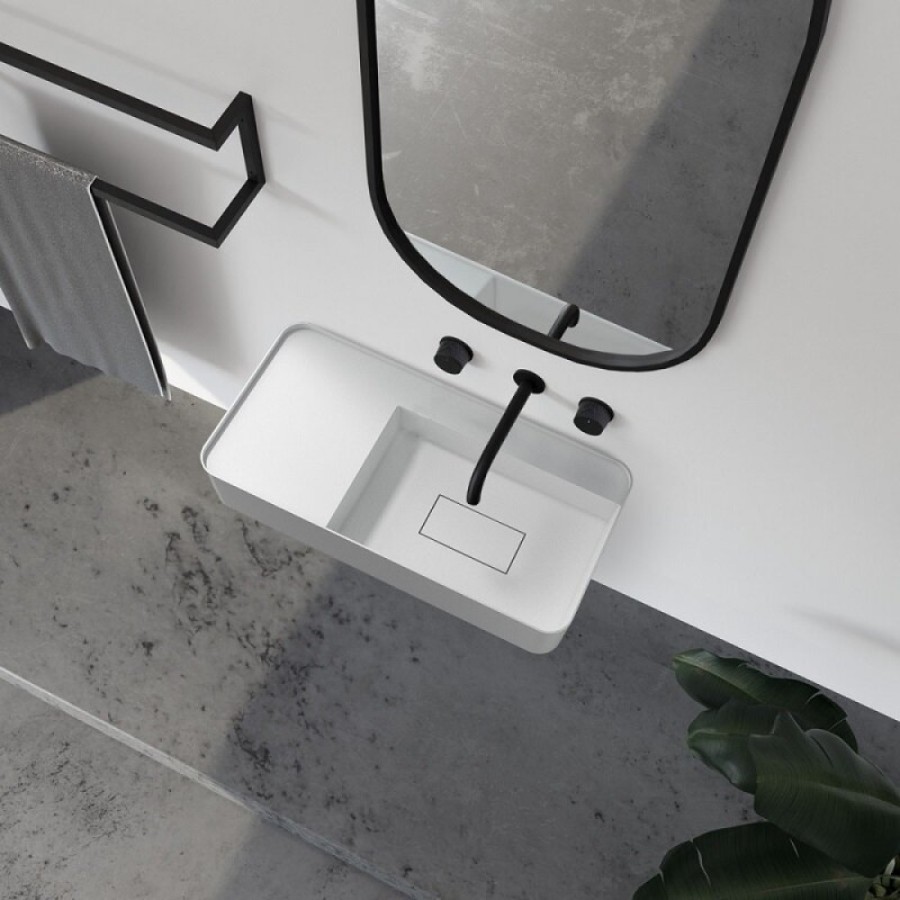 Раковина Abber Stein AS2627-1.2, 120 см, подвесная, искусственный камень, цвет белый матовый