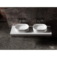 Раковина Abber Stein AS2650, 56 см, искусственный камень, цвет белый матовый