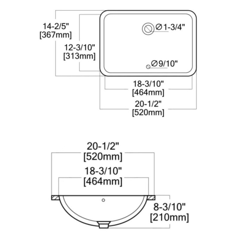 Раковина Agger ASB01530, 52 см, фарфор, белый