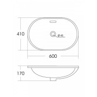 Раковина Agger ASB02600, 60 см, фарфор, белая