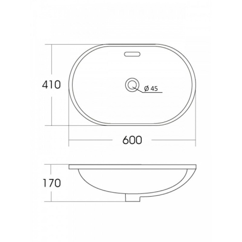 Раковина Agger ASB02600, 60 см, фарфор, белая