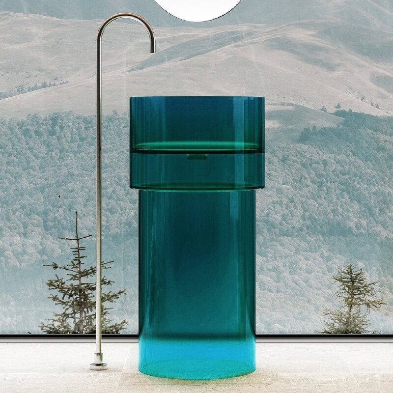 Раковина Abber Kristall AT2701Aquamarin, 45 х 45 см, цвет бирюзовый