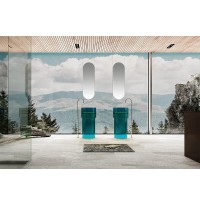 Раковина Abber Kristall AT2701Aquamarin-H, 45 х 45 см, слив в стену, цвет бирюзовый