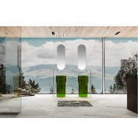 Раковина Abber Kristall AT2701Emerald, 45 х 45 см, слив в пол, с донным клапаном, цвет зеленый