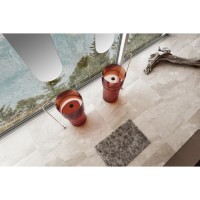 Раковина Abber Kristall AT2701Opal, 45 х 45 см, напольная, слив в пол, прозрачная, коричневая