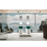 Раковина Abber Kristall AT2701White-Aquamarin-H, 45 х 45 см, напольная, цвет белый/бирюзовый