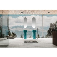Раковина Abber Kristall AT2702Aquamarin, 45 х 45 см, слив в пол, цвет бирюзовый