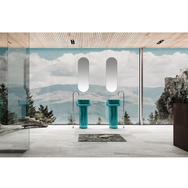 Раковина Abber Kristall AT2702Aquamarin-H, 45 х 45 см, напольная, цвет бирюзовый