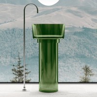 Раковина Abber Kristall AT2702Emerald, 45 х 45 см, слив в пол, цвет зеленый