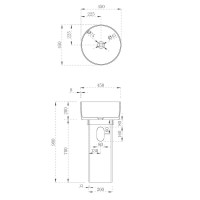 Раковина Abber Kristall AT2702Opal-H, 45 х 45 см, напольная, прозрачная, коричневая