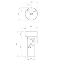 Раковина Abber Kristall AT2702Vesuvian-H, 45 см, полиэфирная смола, цвет оливковый