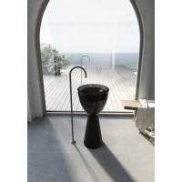 Раковина Abber Kristall AT2703Onyx-Black, 45 см, полиэфирная смола, с донным клапаном, цвет черный