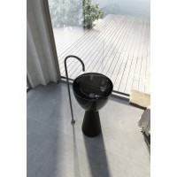 Раковина Abber Kristall AT2703Onyx-Black, 45 см, полиэфирная смола, с донным клапаном, цвет черный