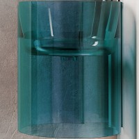 Раковина Abber Kristall AT2705Aquamarin, 42 см, подвесная, угловая, цвет бирюзовый