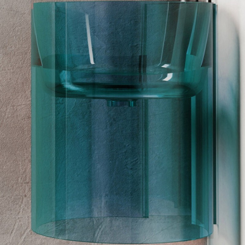 Раковина Abber Kristall AT2705Aquamarin, 42 см, подвесная, угловая, цвет бирюзовый