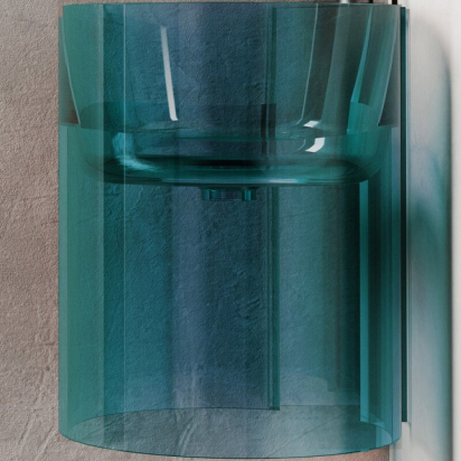 Раковина Abber Kristall AT2705Aquamarin, 42 см, подвесная, угловая, цвет бирюзовый