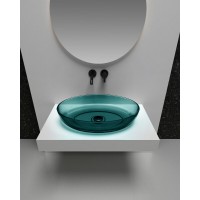 Раковина Abber Kristall AT2801Aquamarin, 60 см, полиэфирная смола, цвет бирюзовый