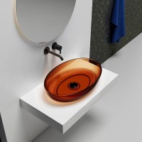 Раковина Abber Kristall AT2801Opal, 60 х 40 см, накладная, прозрачная, коричневая
