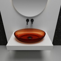 Раковина Abber Kristall AT2801Opal, 60 х 40 см, накладная, прозрачная, коричневая